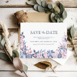 Christmas Winter Foliage Save the Date Invitation Postcard<br><div class="desc">Elegant Christmas party save the date postcard,  featuring a classic white background decorated with soft pink and silvery grey winter foliage and bauble decorations and template that is easy to personalise.</div>