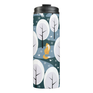 Christmas Winter Forest: Animals Seamless Pattern Thermal Tumbler