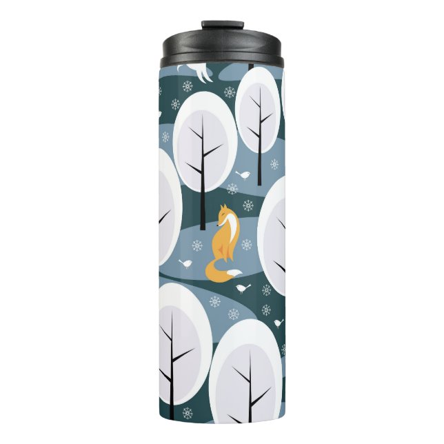Christmas Winter Forest: Animals Seamless Pattern Thermal Tumbler (Front)