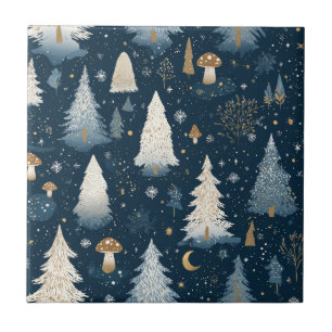 Christmas Winter Forest Pine Tree Pattern Tile