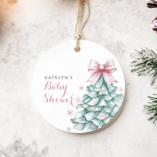 Christmas Winter Girl Baby Shower Favour Tags