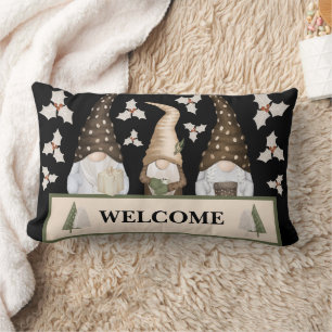 Christmas Winter Gnomes Lumbar Cushion
