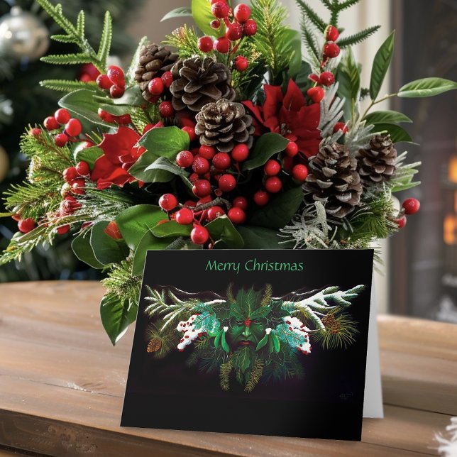 Christmas Winter Green Man Card (Creator Uploaded)