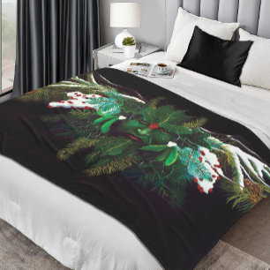 Christmas Winter Green Man Fleece Blanket