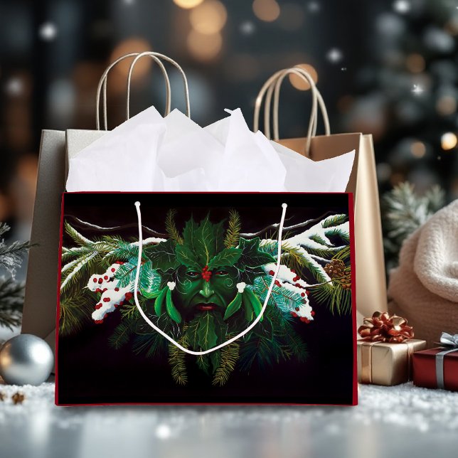 Christmas Winter Green Man Large Gift Bag (Creator Uploaded)