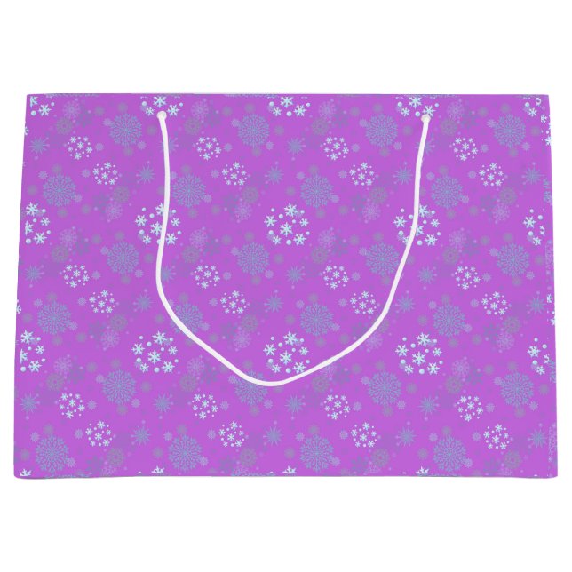 Christmas Winter Hanukkah Snowflake design  Large Gift Bag (Front)