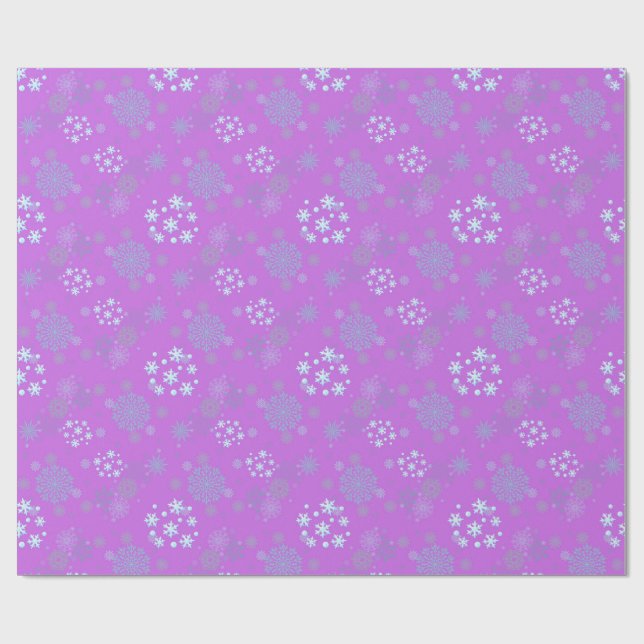 Christmas Winter Hanukkah Snowflake design  Wrapping Paper (Flat)