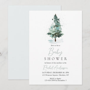 Christmas Winter Holiday Baby Shower Invitation