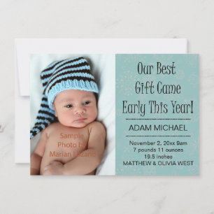 Christmas Winter Holiday Birth Announcements