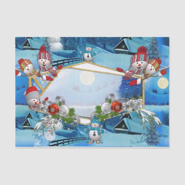Christmas Winter Holiday Celebration Tissue Paper (Front)
