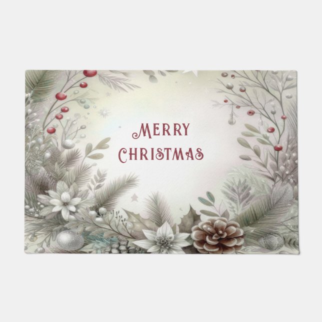 Christmas Winter Holiday Doormat (Front)
