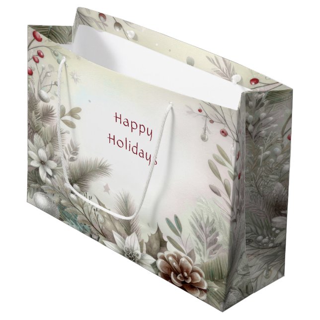 Christmas Winter Holiday Gift Bag (Front Angled)
