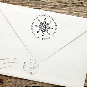 Christmas Winter Holiday Simple Cute Snowflake Fun Self-inking Stamp