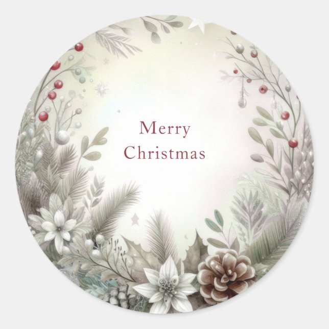 Christmas Winter Holiday Sticker (Front)