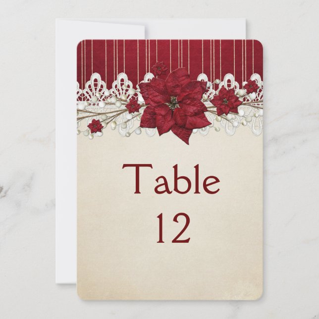 Christmas Winter Holiday Table card (Front)