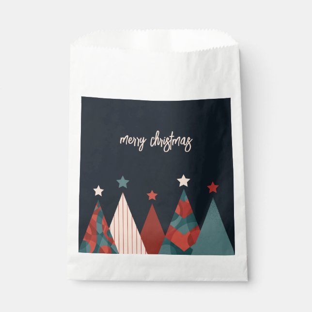 Christmas winter holidays abstract retro design favour bags (Front)