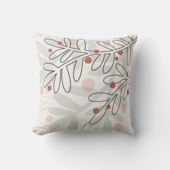 Christmas winter holidays mistletoe  cushion (Front)