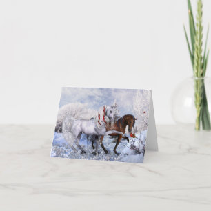 Christmas Winter Horses Note Card