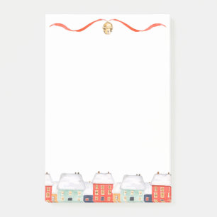 Christmas Winter Houses Holiday Bells Pastel Post-it Notes