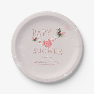 Christmas Winter It's Cold Outside Baby Shower Paper Plate