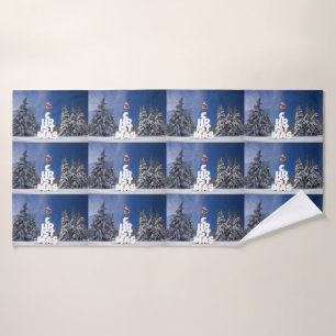 Christmas winter landscape bath towel