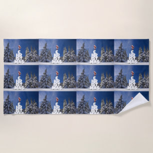 Christmas winter landscape beach towel