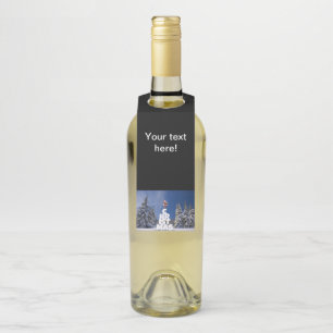 Christmas winter landscape bottle tag