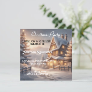 Christmas Winter Landscape  Christmas Party Invitation
