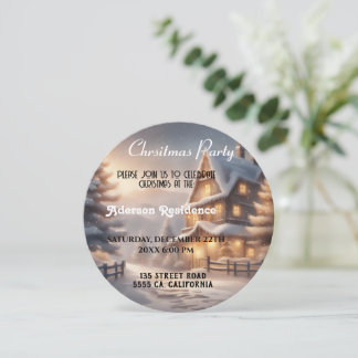 Christmas Winter Landscape  Christmas Party Invitation