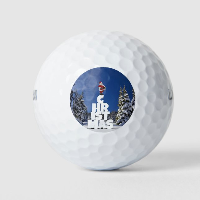 Christmas winter landscape golf balls (Front)