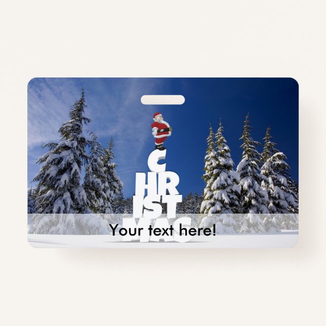 Christmas winter landscape ID badge (Front)
