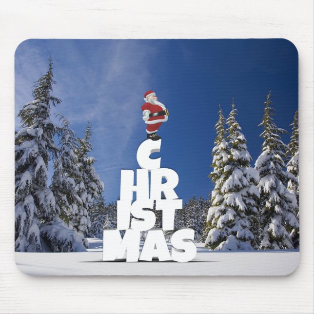 Christmas winter landscape mouse mat (Front)