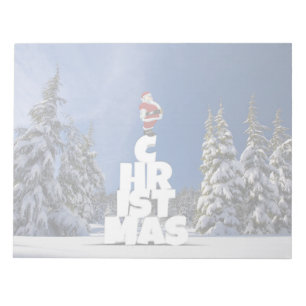Christmas winter landscape notepad
