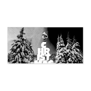 Christmas winter landscape self-inking stamp