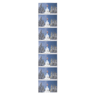 Christmas winter landscape short table runner