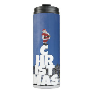 Christmas winter landscape thermal tumbler