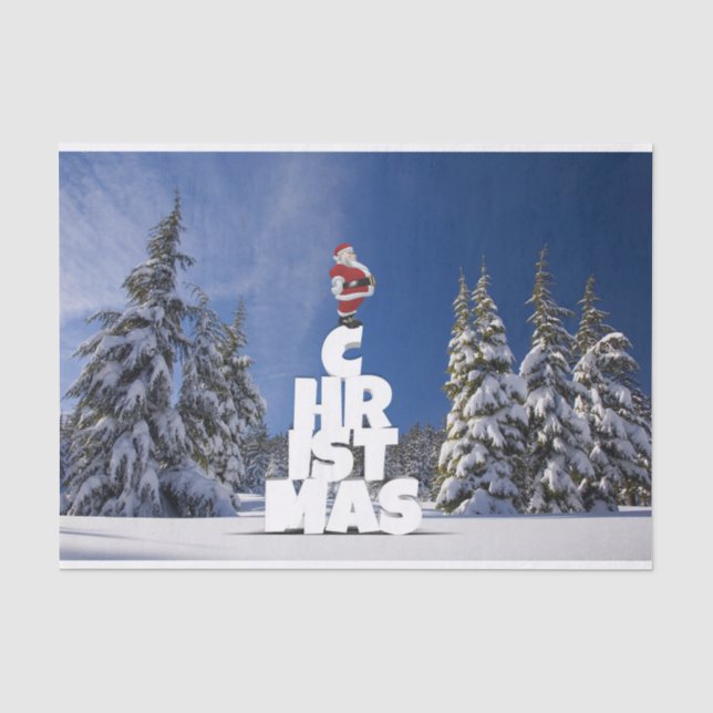 Christmas winter landscape tissue paper (Front)
