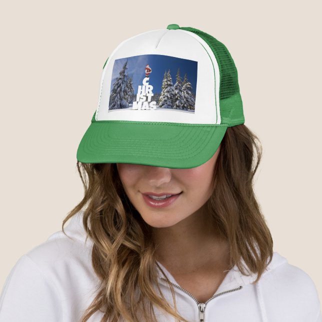 Christmas winter landscape trucker hat (In Situ)