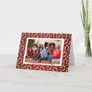 Christmas Winter Leaves Photo Card