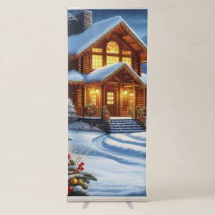 Christmas/Winter Lodge Retractable Banner