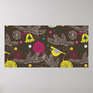 Christmas winter pattern poster