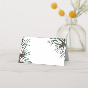 christmas winter pine trees party holiday place card