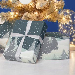 Christmas Winter Pines Wrapping Paper