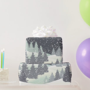 Christmas Winter Pines   Wrapping Paper