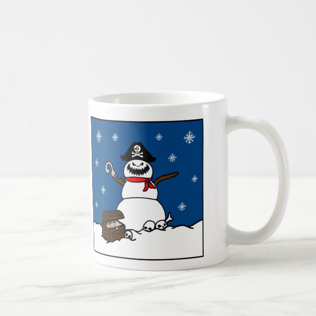 Christmas Winter Pirate Snowman Coffee Mug (Right)