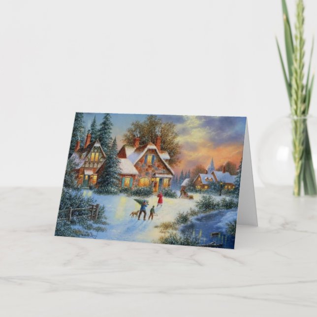 Christmas Winter Play Time Holiday Card (Front)