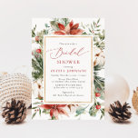 Christmas Winter Red Gold Greenery Bridal Shower Invitation<br><div class="desc">Celebrate the season of love with our Christmas Winter Red Gold Greenery Bridal Shower Invitation! 🎄❤️✨ Featuring lush red florals, elegant gold accents, and festive winter greenery, this invitation captures the magic of a cosy and elegant holiday bridal shower. Printed on high-quality cardstock, it blends seasonal charm with timeless sophistication,...</div>