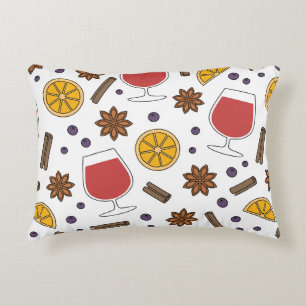 Christmas winter red spicy wine doodles decorative cushion