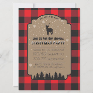 Christmas Winter Rustic Deer Party Invitation