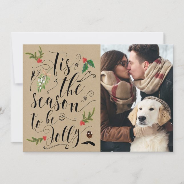 Christmas winter Save the Date card invitation (Front)